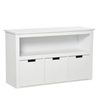 HOMCOM Aparador de sal&oacute;n 102x33x61.5 cm blanco