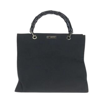 Gucci Pre-owned Bamboo Nylon Tote Handbag - Dames - Vintage Handtas - Zwart - ONE Size - Nylon - Vintage
