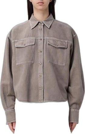 Brunello Cucinelli Garment-dyed Cover Shirt - Dames - Overhemden - Bruin - L - Katoen - Overhemden
