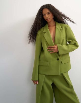 Topshop blazer color verde oliva