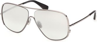Max Mara MM0190 15C Womens Sunglasses Silver Size 60