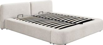 Vente-Unique Letto Contenitore 140 X 190 Cm Tessuto Beige - Judalo Di Maison C&eacute;phy