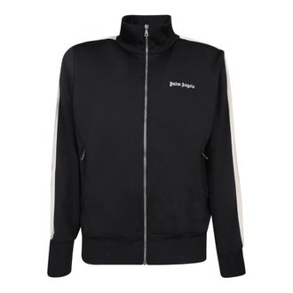 Palm Angels Hoodies & sweatvesten, Heren, Zwart, L, Polyester, Zwarte Blazer met Opstaande Kraag