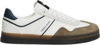Tommy Hilfiger Retro Greenwich leren sneakers - Heren - Sneakers - Beige - 41 EU - Leer - Schoenen