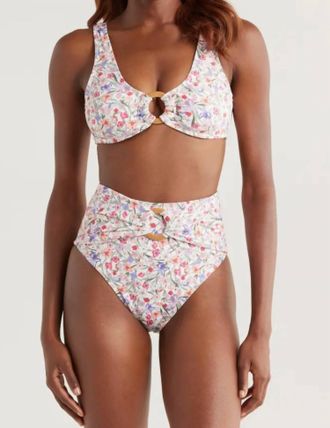 Hutch Iona Two-Piece Swim Set In White Tropical Garden