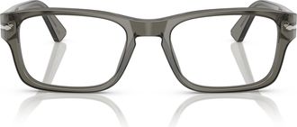 Persol 0po3364v Translucent Grey Acetate Rectangular Eyeglasses