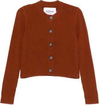 Gotha ribbed cardigan - women - Cashmere - M - Orange