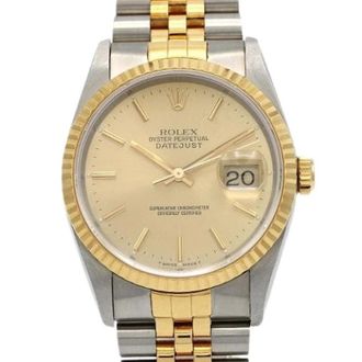 Rolex Pre-owned Datejust Roestvrij Staal Geelgoud Automatisch - Dames - Vintage Horloges - Geel - ONE Size - Vintage