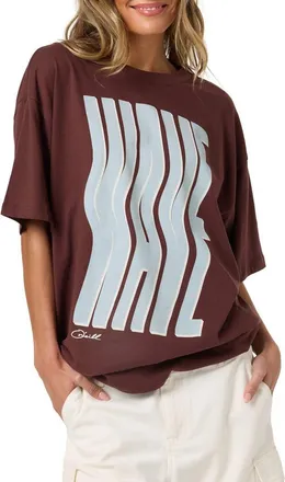 O'Neill Wave Oversized Graphic T-Shirt in Chocolate at Nordstrom, Size Xx-Large