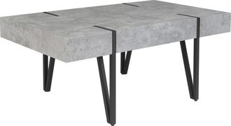 Beliani Mesa De Centro Patas De Metal Efecto Hormig&oacute;n 100 X 60 Cm Estilo Moderno Adena