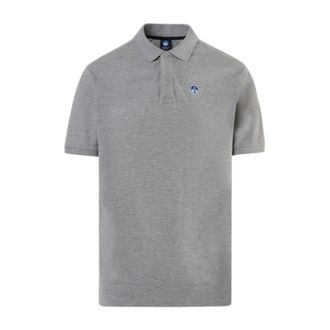 North Sails Polo Shirts, male, Gray, Size: 3XL Polo Shirt with Logo Patch