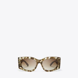 Tory Burch Womens Kira Rectangle Sunglasses, One Size