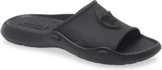 Versace Nettuno Rubber Slide Sandal in Black at Nordstrom, Size 46