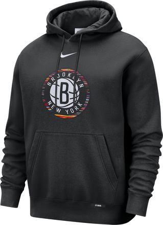 Nike Brooklyn Nets City Edition Nike Mens Club Hoodie in Black | HQ5503-010