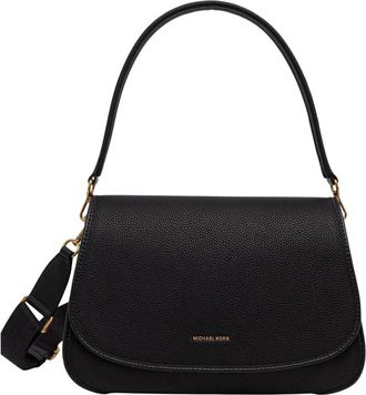 Michael Kors Holmes Medium Gekreukt Leren Convertible Messenger Bag - Dames - Schoudertassen - Zwart - ONE Size - Leer - Tassen