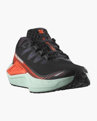 Salomon Womens Gravel Running Shoes In Black / Cherry Tomato / Bay