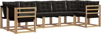 vidaXL Conjunto De Sof&aacute;s De Exterior 7 Uds. Blanco Y Negro Vidaxl