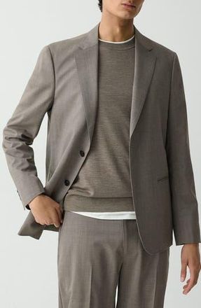Theory Clinton Travel Motion Wool Blend Blazer in Walnut Melange at Nordstrom Rack, Size 48