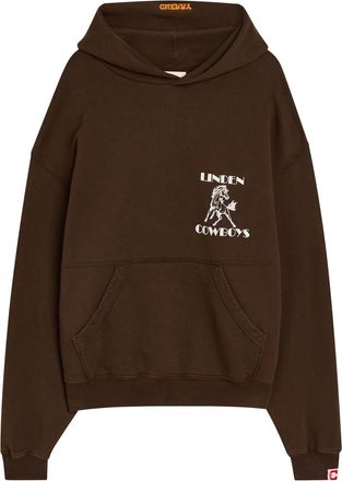 Cherry Los Angeles Cowboys Printed Hooded Cotton Sweatshirt - Brown - XL
