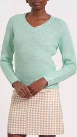 Isaac Mizrahi New York V-Neck Sweater in Seafoam at Nordstrom, Size X-Large