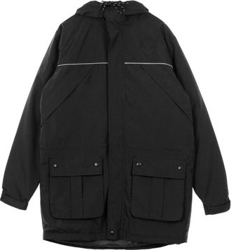 New Era Zwarte Parka Jas - Heren - Parka Jassen - Zwart - S - Polyester - Jassen