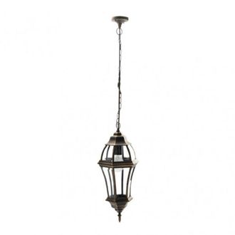 Fabrilamp Fabrilamp - Colgante Exterior Aluminio Becrux 1xe27 Neg/oro Regx24x24 Cm Ip44