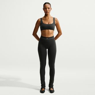 Nike Womens SKIMS Ribbed Seamless 34 Straight Leggings in Black | IR5018-054