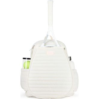 Ame & Lulu Game On Tennis Backpack in Winter White Puffer at Nordstrom, Size Large