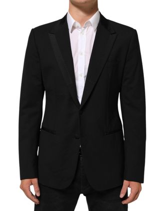 Dolce & Gabbana Black Wool 2 Buttons Suit Men Jacket Blazer 03+se+wv