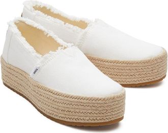 Toms Valencia 100% Katoen Espadrilles Wit voor dames