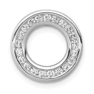 Diamond2Deal 14K White Gold Lab Grown Diamond Circle Pendant (0.4ct, VS, G-H)