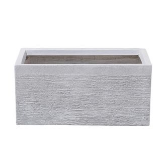 Beliani Maceta De Fibras De Arcilla Blanca 50 X 23 X 24 Cm Para Interior Y Exterior Rectangular Myra
