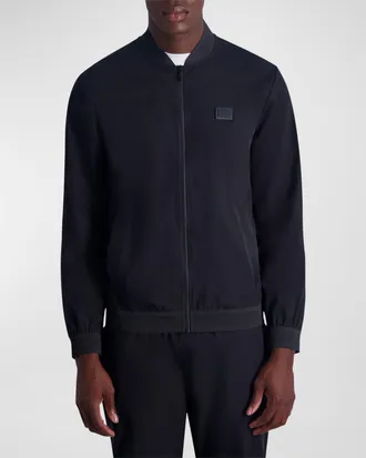 Karl Lagerfeld Men & apos;s Track Jacket with Mesh Trim