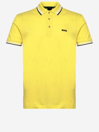HUGO BOSS katoenen piqu&eacute; poloshirt met logo