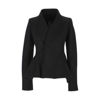 Rick Owens Jassen, Dames, Zwart, M, Peplum Jas