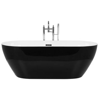 Beliani Beliani - Ba&ntilde;era Independiente De Acr&iacute;lico Sanitario Blanco Individual 170 X 79 Cm Dise&ntilde;o Moderno Ovalado Carrera