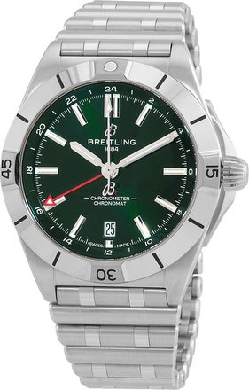 Breitling Pre-owned Breitling Chronomat GMT Automatic Chronometer Green Dial Mens Watch A32398101L1A1