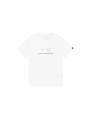 Alpha Industries T-Shirt ALPHA INDUSTRIES Basic Mid Logo TPU T-Shirt, Herren, Gr. XXL, weiss (wei&szlig;, chrome), Obermaterial: 100% Baumwolle, Shirts T-Shirt