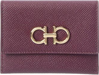 Ferragamo Ferragamo Gancini Leather Card Case
