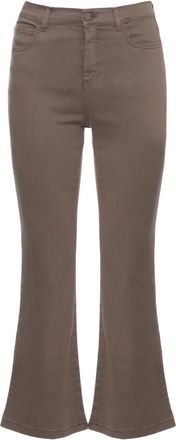 Marella Jeans, Dames, Bruin, S, Katoen, Monochrome Broek