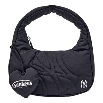 MLB (WMNS) MLB Mini Shoulder Bag Stitched Seams New York Yankees Black 3ABQSM16N-50BKS