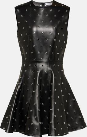 Alaia Studded A-line leather minidress