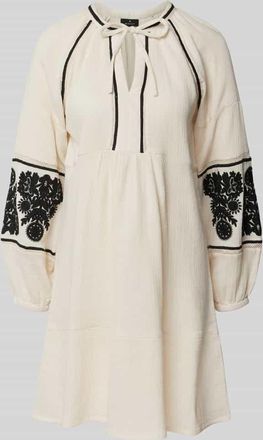 Monari Minikleid mit Schl&uuml;sselloch-Ausschnitt in Sand, Gr&ouml;&szlig;e 34