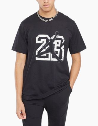 Nike Mens NIKE FB7394 Mens T Shirts AIR JORDAN FLIGHT Essential Crew Neck Cotton Tee NEW - Black - Size: 40