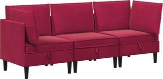 vidaXL Juego De Muebles De Sal&oacute;n 3 Uds. Rojo Vino Terciopelo Vidaxl