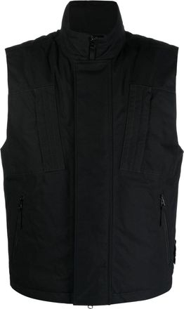 Stone Island Ghost Compass-badge cotton gilet - men - Cotton/Polyamide/Feather Down - M - Black