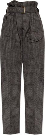 Etro Wool Pleated Broeken - Dames - Broeken - Bruin - Maat: S Wol