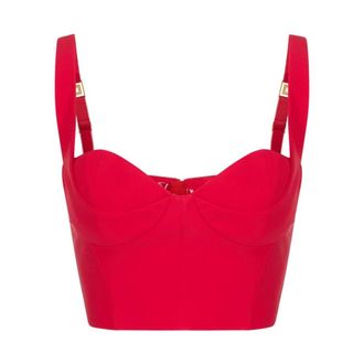 Elisabetta Franchi Top de tejido t&eacute;cnico - Tops - Mujer - Rojo - S