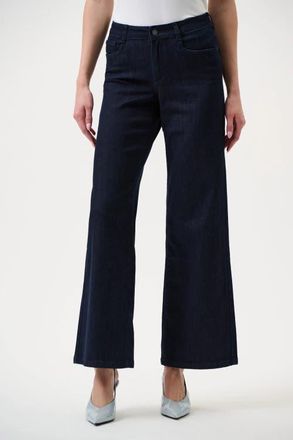 Joseph Ribkoff Goldie | Classic Wide-Leg Stretch Jeans in Dark Denim Blue at Nordstrom, Size 10 32