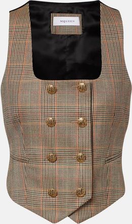Alexander McQueen Prince of Wales check wool vest